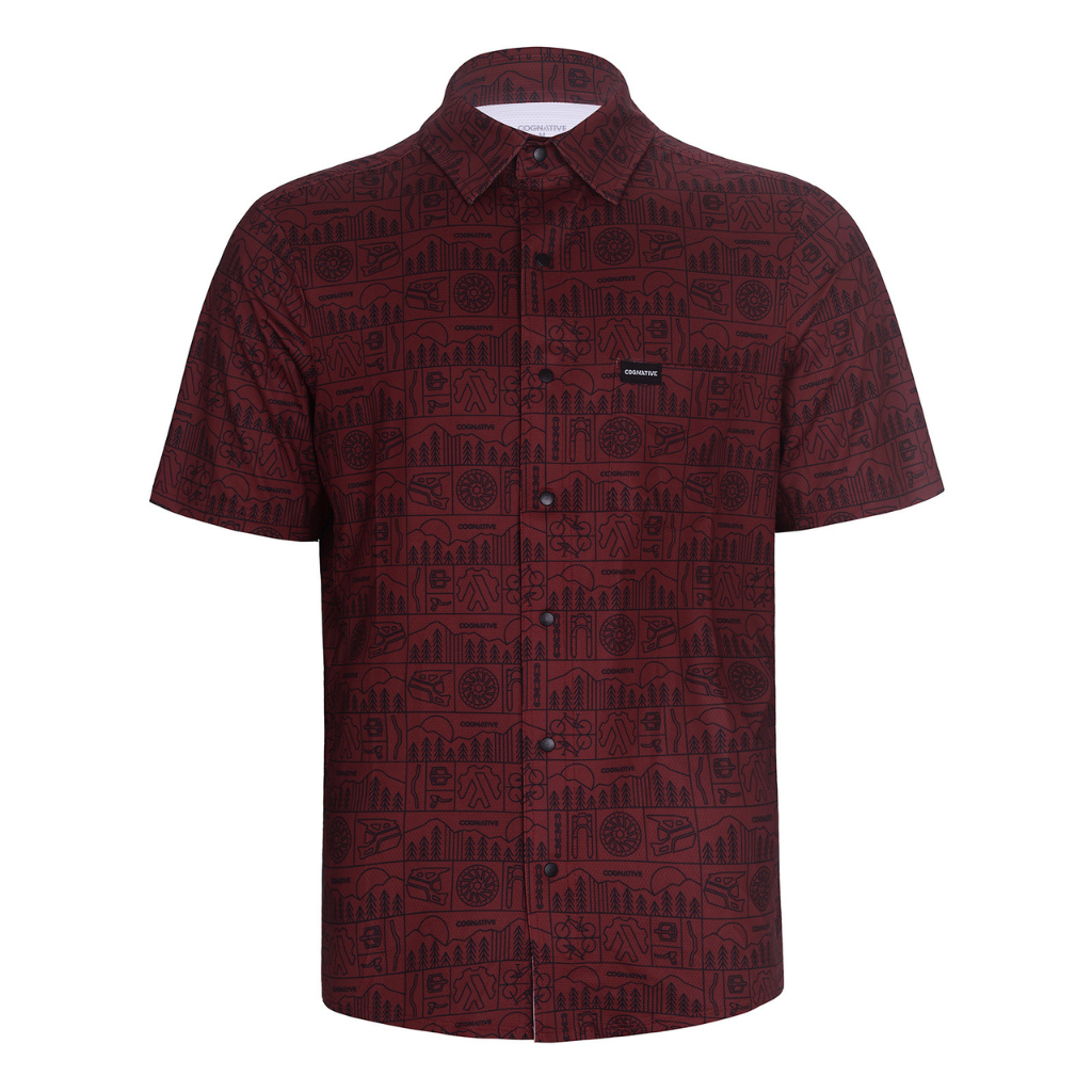 Men's Short Sleeve Catalyst Mountain Bike Button-Down Shirt