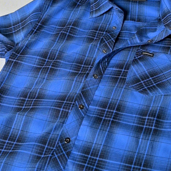 Men's Technical Mountain Bike Flannel - Royal Blue