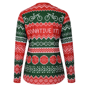 Women's Long Sleeve Ugly Christmas Sweater MTB Jersey