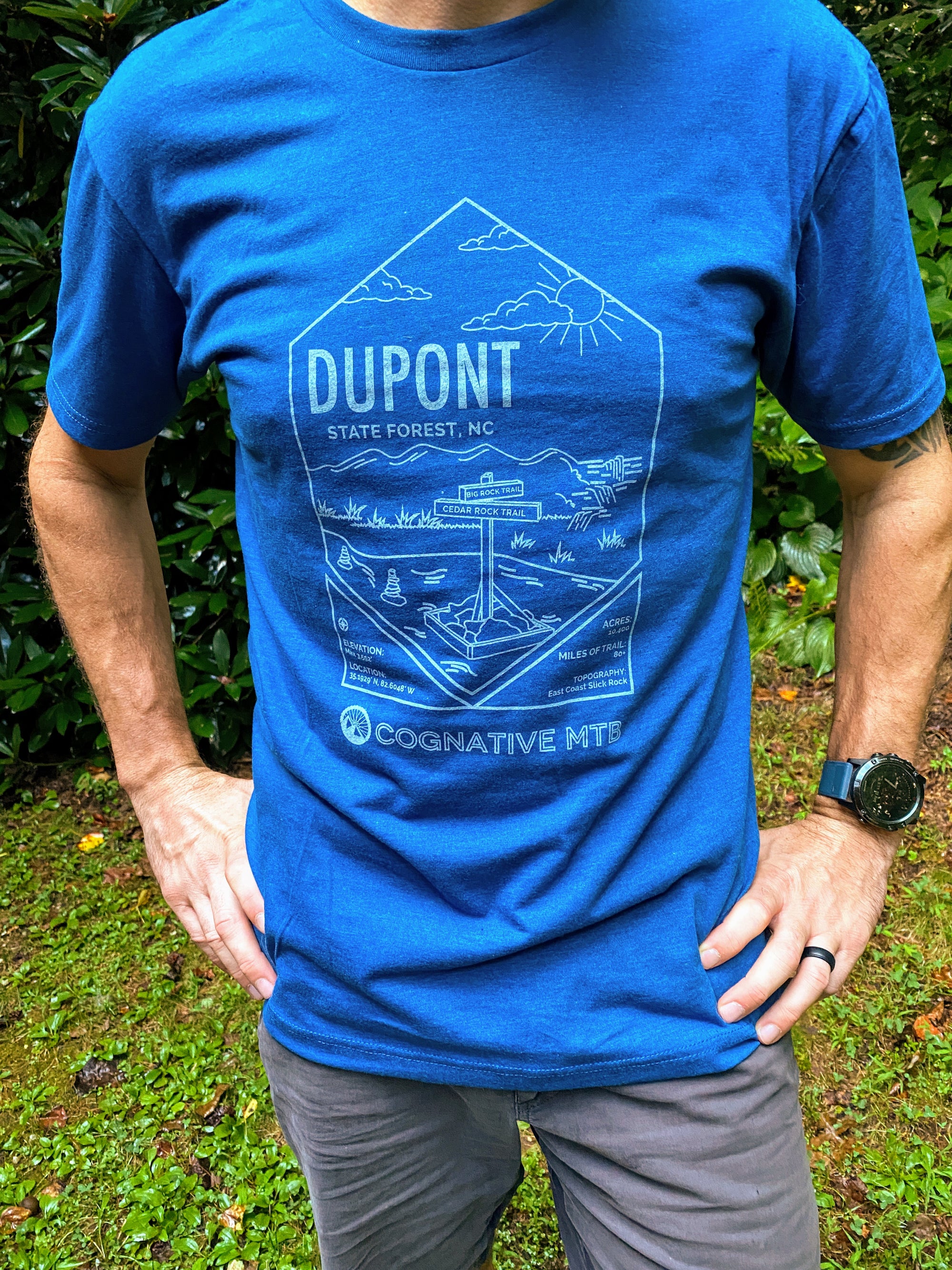 DuPont State Forest - Men's Shirt (Heather Cool Blue)