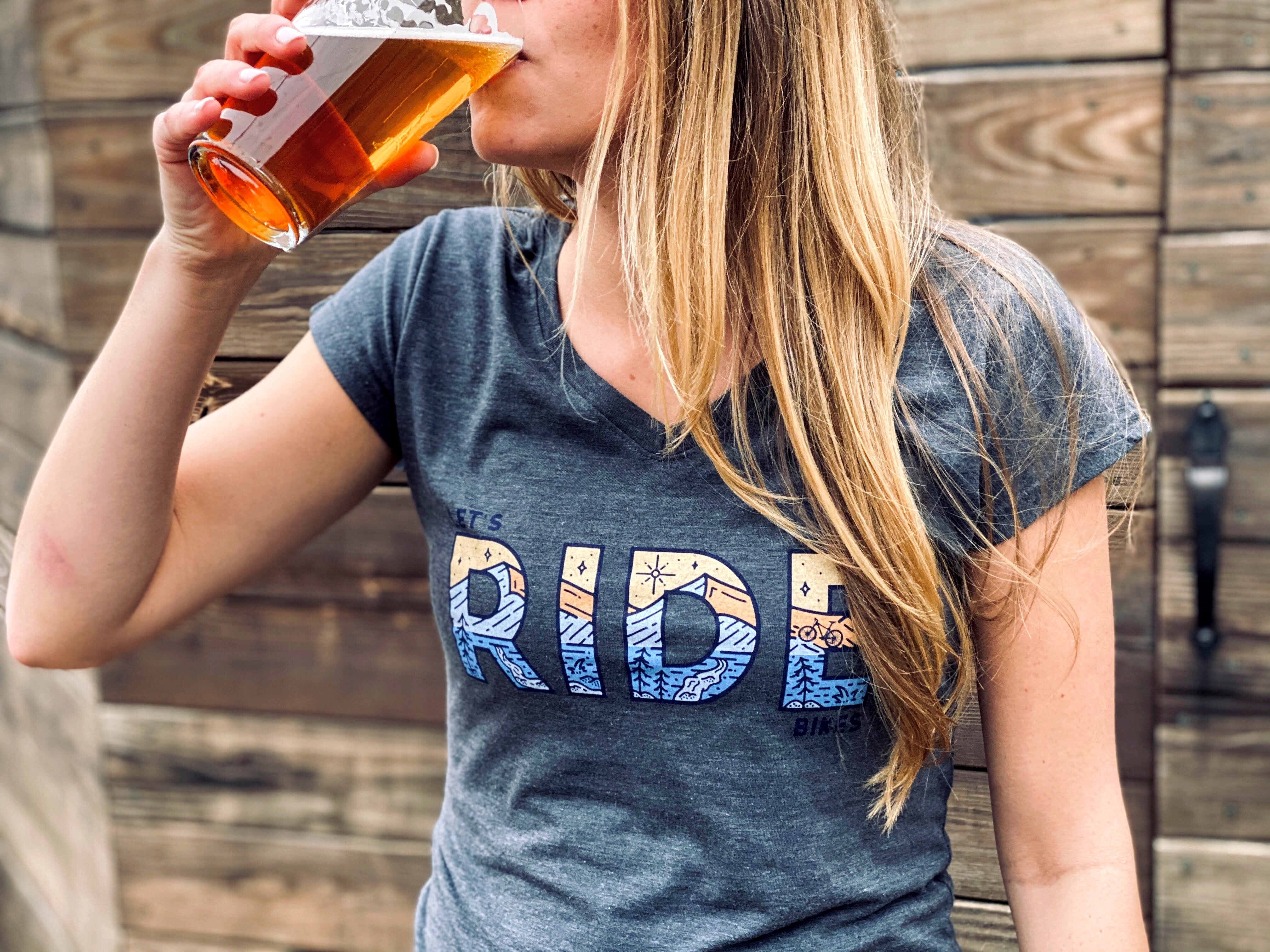 Let's ride bikes womens mtb shirt