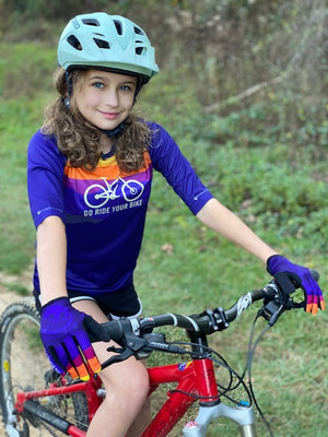 Youth Go Ride Your Bike MTB Jersey-3/4 Sleeve