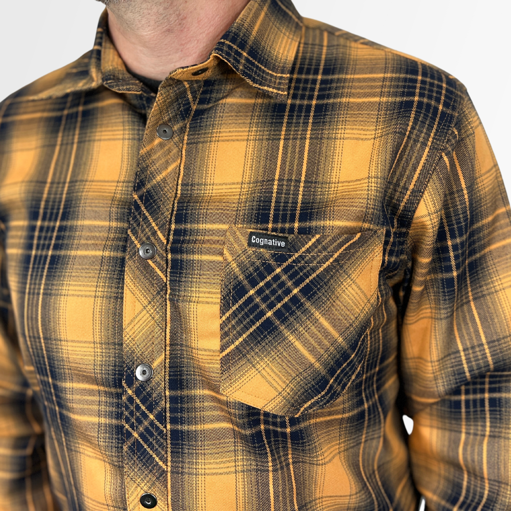 Men's Orange Flannel - Made from Highly Breathable Stretch