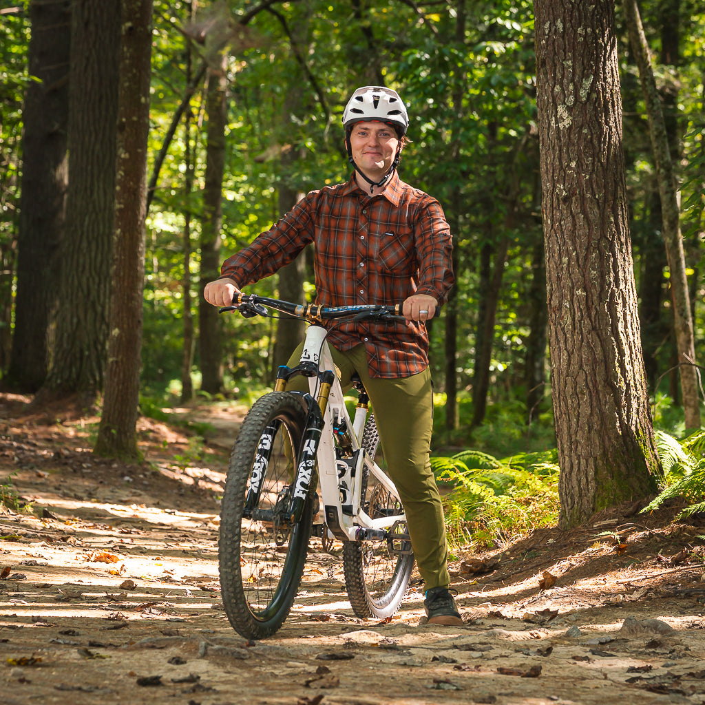 Men's Flannel for Mountain Bikers - Breathable Stretch Fabric for