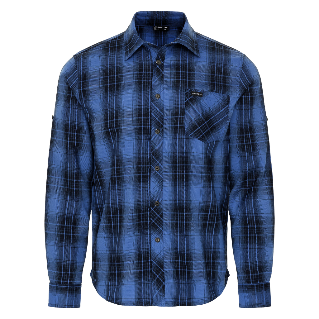 Men's Technical Mountain Bike Flannel - Royal Blue