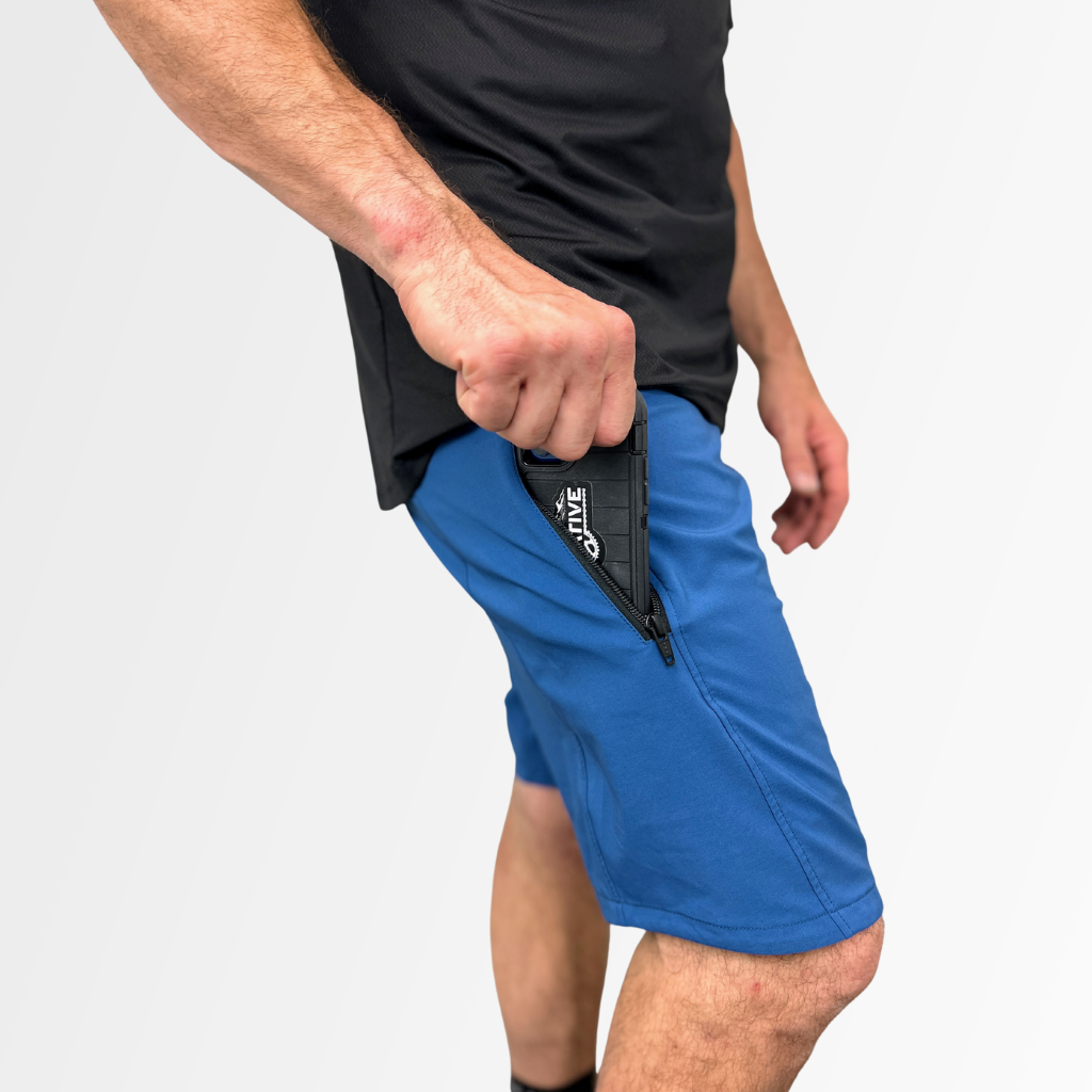 Blue mountain bike shorts shop