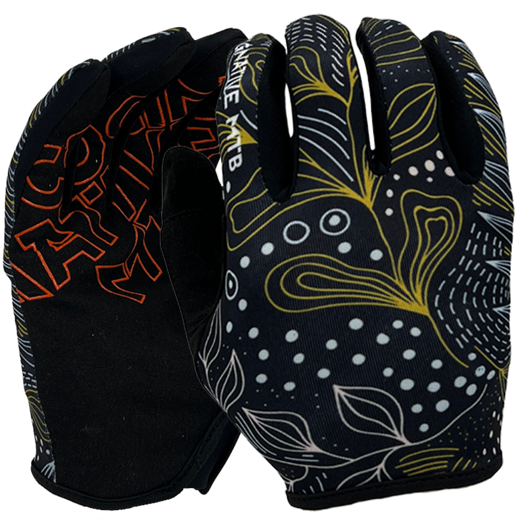 COGNATIVE MTB グローブ XS ブラックフローラル Black Floral Mountain Bike Gloves | Durable & Functional