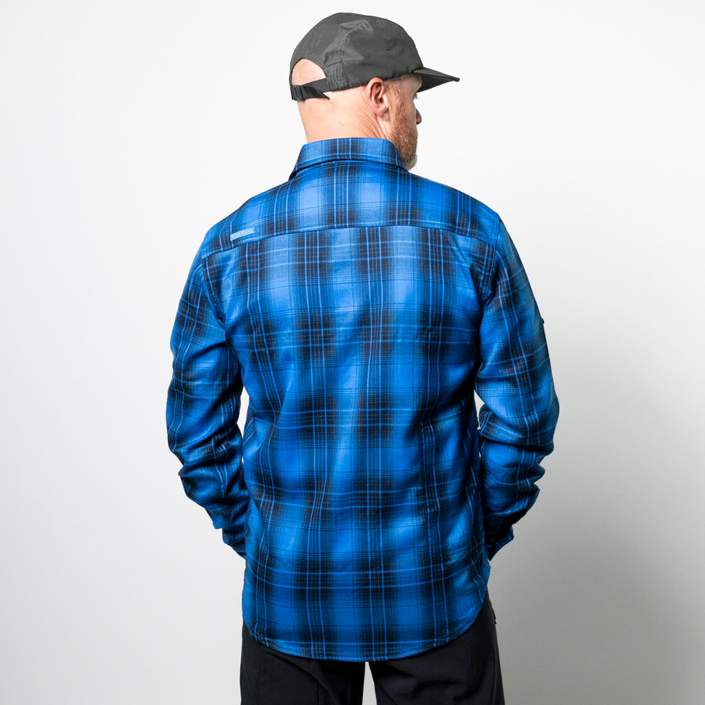Men's Technical Mountain Bike Flannel - Royal Blue