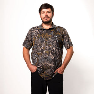 Men's Catalyst Mountain Bike Button-Down Shirt | Black Floral