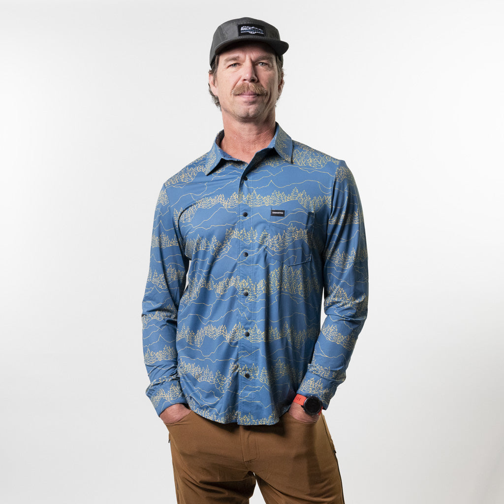 Men's Catalyst Long Sleeve Mountain Bike ButtonDown Performance
