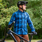 Men's Technical Mountain Bike Flannel - Royal Blue
