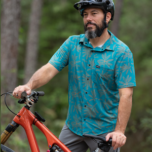 Men's Catalyst Mountain Bike Button-Down Shirt | Rhodo Teal