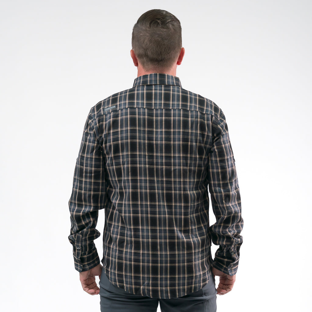 Men's Technical Mountain Bike Flannel - Spruce Blue