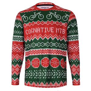 Men's Long Sleeve Ugly Christmas Sweater MTB Jersey