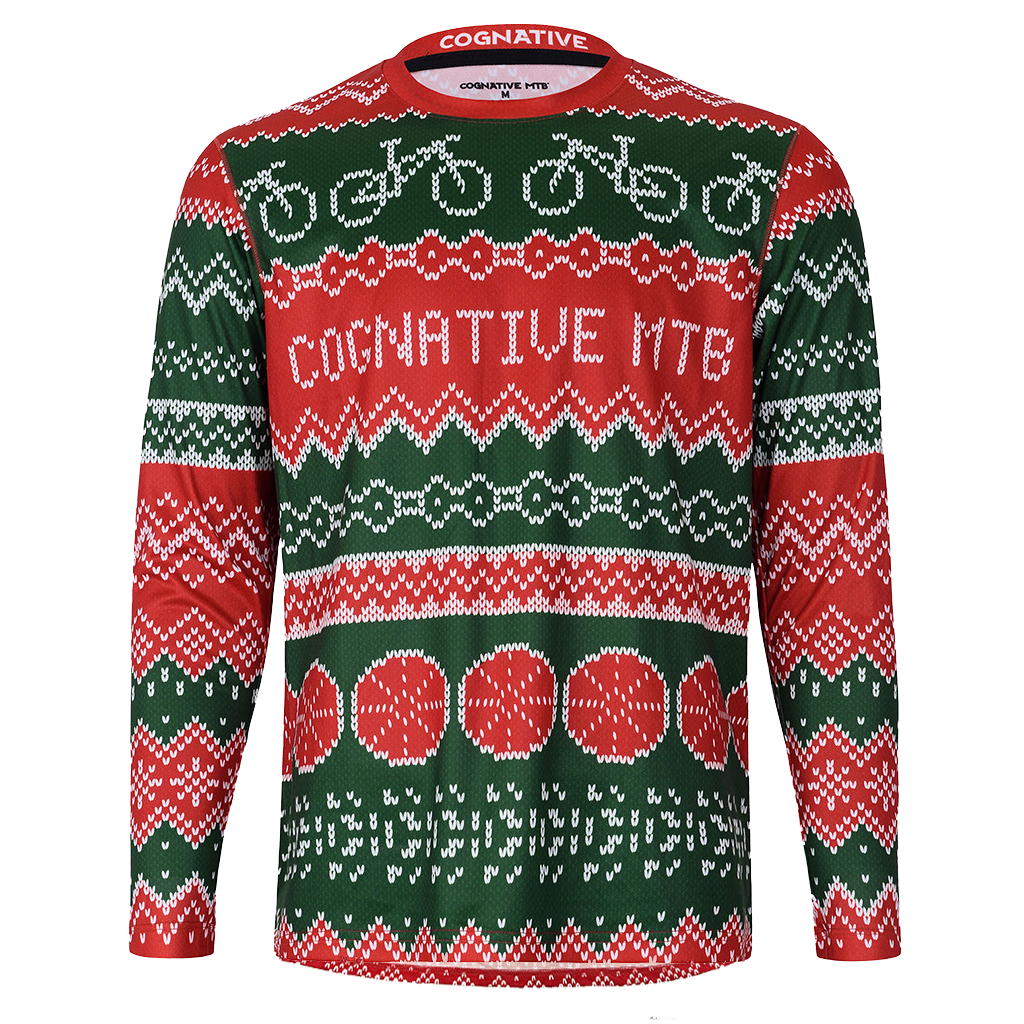 Men s Ugly Christmas Sweater MTB Jersey Festive Riding