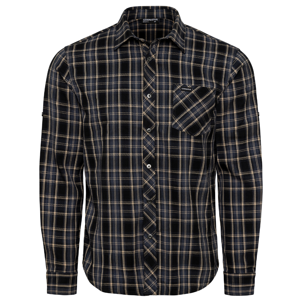 Men's Technical Mountain Bike Flannel - Spruce Blue