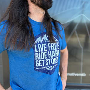 Live Free Men's Shirt (Heather Cool Blue)
