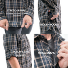 Men's Technical Mountain Bike Flannel - Spruce Blue features