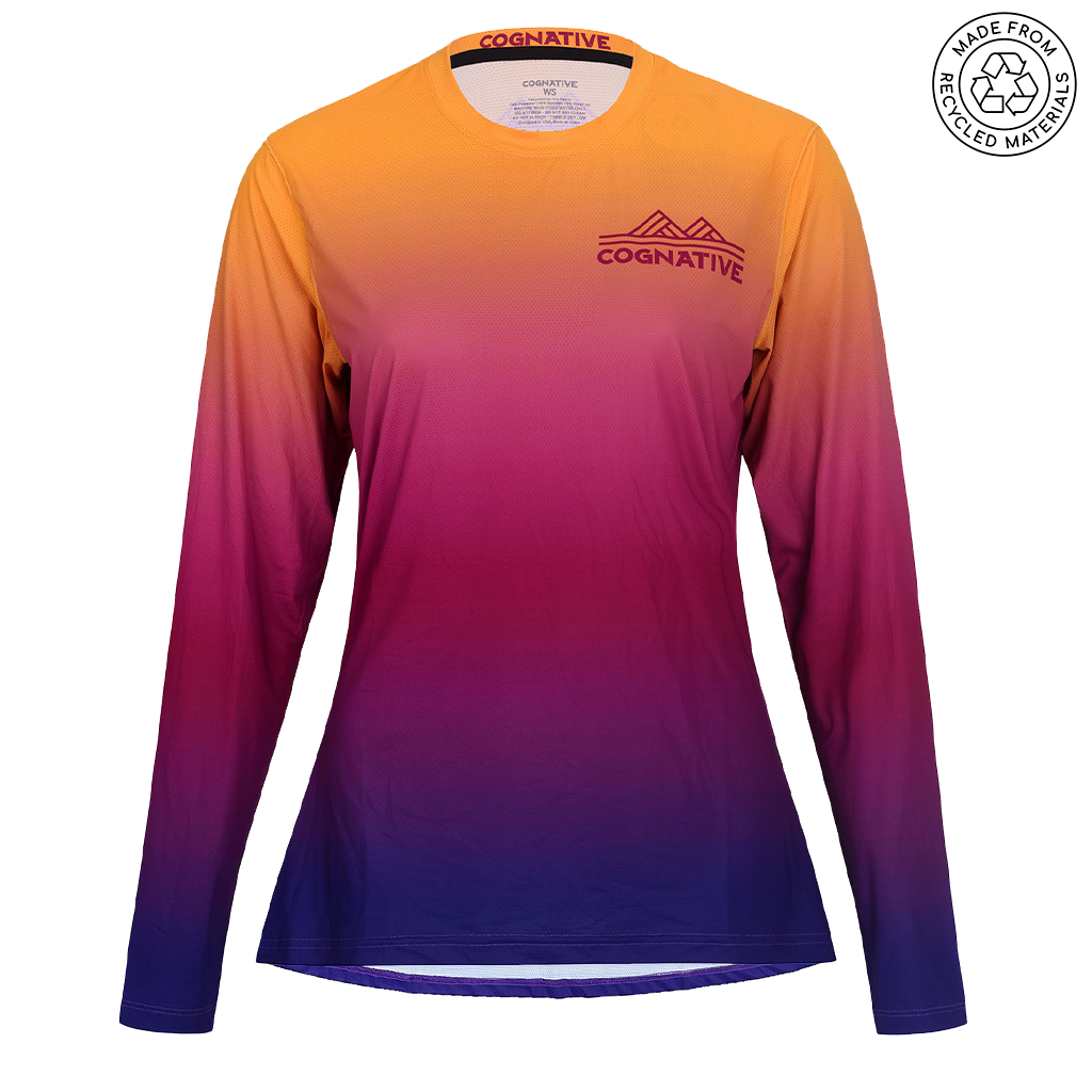 Men's Purple Fade Technical Long Sleeve Shirt | Recycled Fabric S *Updated Fit / Purple Fade