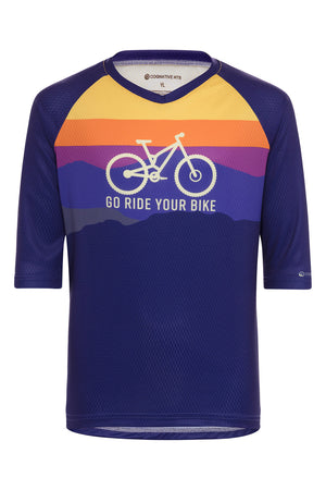 Youth Go Ride Your Bike MTB Jersey-3/4 Sleeve (Old Fit)