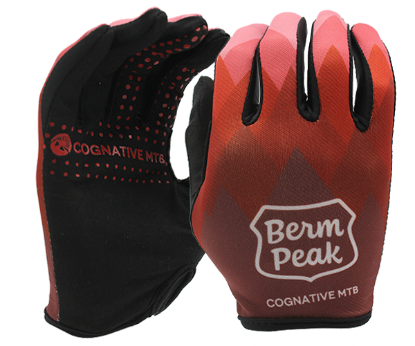 Red top bike gloves