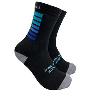 Overlook Merino Wool Sock - (Blue Stripes)