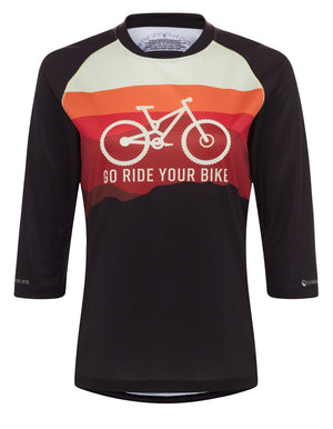 Women's Go Ride Your Bike (Horizon) - 3/4 Sleeve MTB Tech 2.0 Jersey