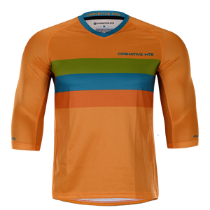 3//4 Sleeve Men's Mountain Bike Jersey - Orange MTB Jersey - Cognative MTB®