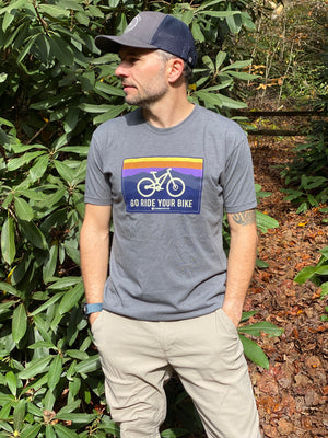 Go Ride Your Bike Men's MTB Shirt (Heather Gunmetal Gray)