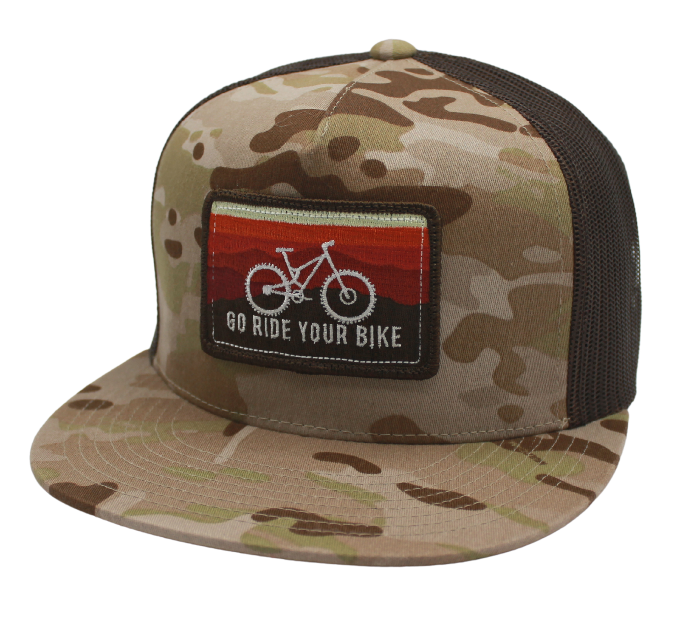 GO RIDE YOUR BIKE MOUNTAIN BIKE FLAT BILL TRUCKER MTB HAT Cognative MTB