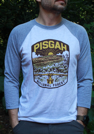 Pisgah Looking Glass - Unisex 3/4 Sleeve Raglan Shirt