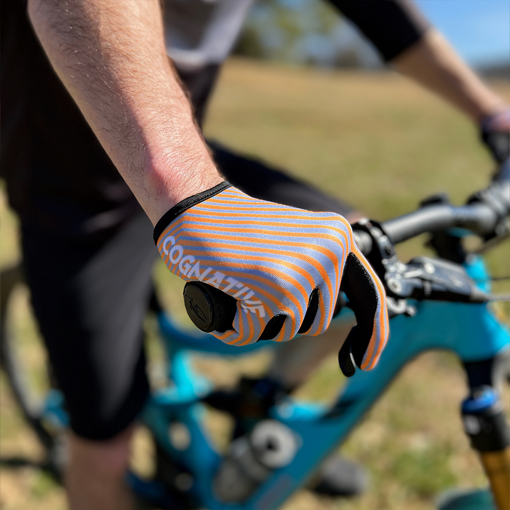 Orange mountain bike gloves sales