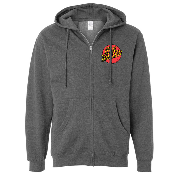 BKXC Soul Dinger - Unisex Adult Full-Zip Hoodie (Heather Gunmetal)