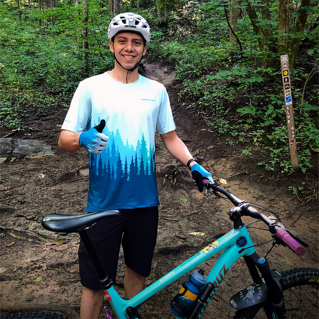 Men's Short Sleeve Tech Air MTB Jersey - (Teal Trees)