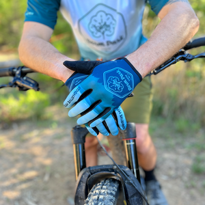 Berm Park Gloves on mountain biker