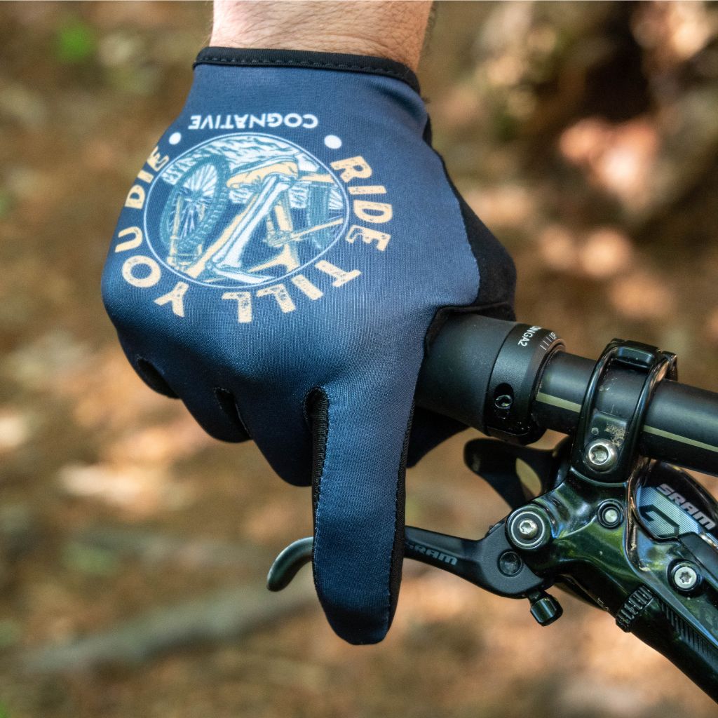 Black Mountain Bike Gloves - MTB Gloves - Slip on Gloves