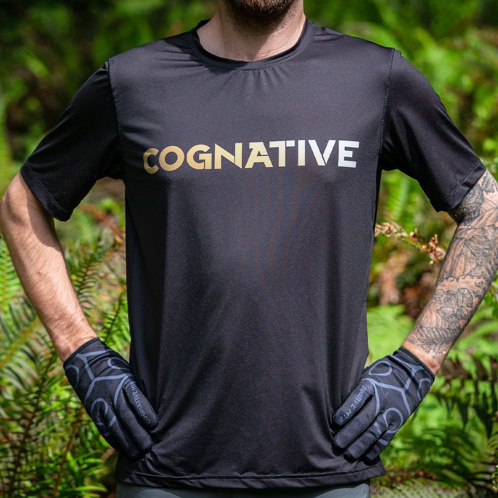 Vented Mountain Bike Jersey Black Short Sleeve MTB Jersey