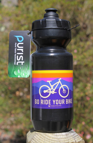Go Ride Your Bike Purist Mountain Bike Water Bottle 22oz (6 Color Options)