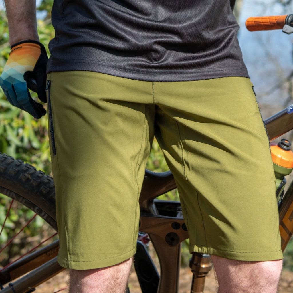 Men's Moss Green Mountain Bike Shorts | MTB Shorts for Trail Riding ...
